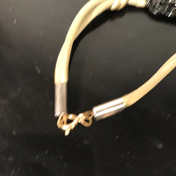 Vintage Silk Hematite Choker Beaded Necklace 9 Strand  Formal Evening - Picture 5 of 5